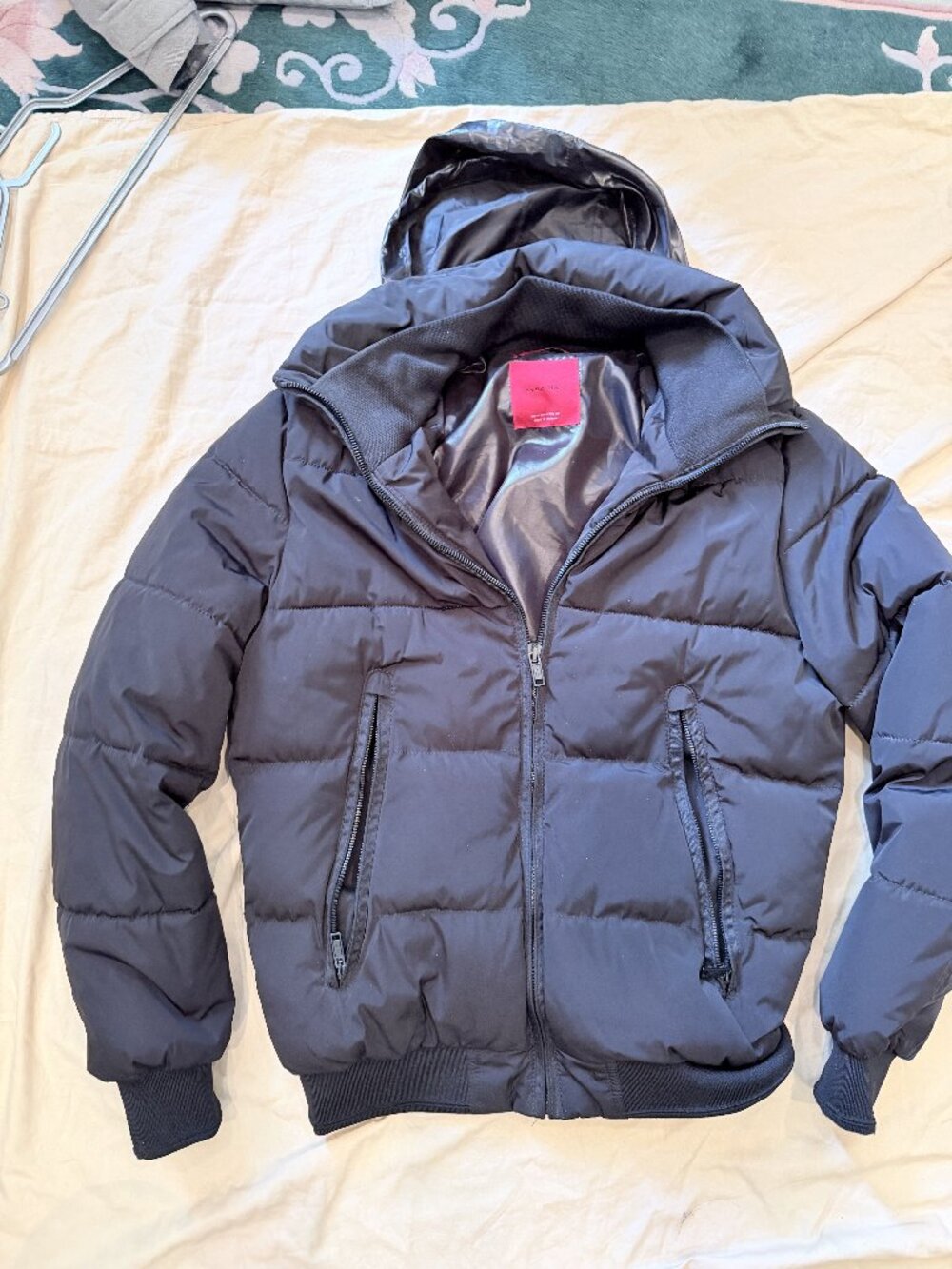 Zara Man Navy Hooded Puffer Jacket M